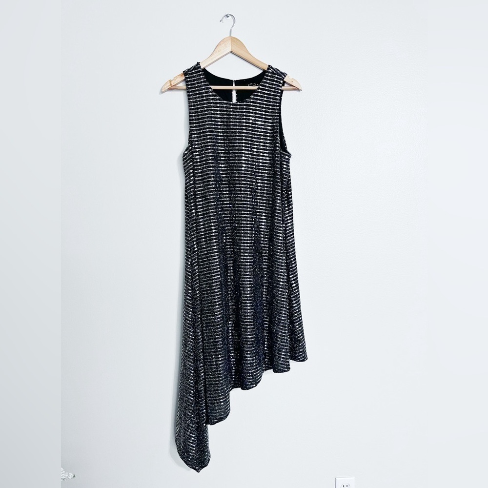 Anne Klein Shimmer Liquid Sleek Cocktail Party Dress - Picture 3 of 5